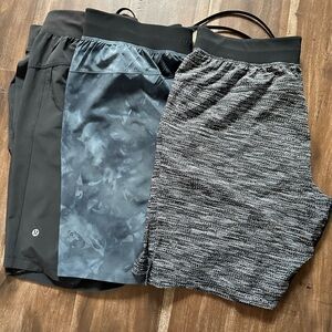 Bundle Three Large Lululemon THE Shorts, 9"-Inch Inseam, Linerless.